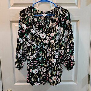 NWOT: Women's Plus Size 3X - Black & Floral Top